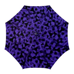 Purple Black Camouflage Pattern Golf Umbrellas by SpinnyChairDesigns