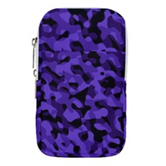 Purple Black Camouflage Pattern Waist Pouch (large) by SpinnyChairDesigns