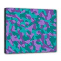 Purple and Teal Camouflage Pattern Deluxe Canvas 24  x 20  (Stretched) View1