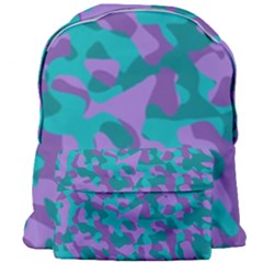 Purple And Teal Camouflage Pattern Giant Full Print Backpack by SpinnyChairDesigns