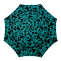 Black and Teal Camouflage Pattern Golf Umbrellas View1