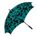 Black and Teal Camouflage Pattern Golf Umbrellas View2