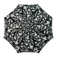 Black And White Camouflage Pattern Golf Umbrellas by SpinnyChairDesigns