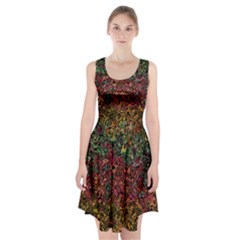 Stylish Fall Colors Camouflage Racerback Midi Dress by SpinnyChairDesigns
