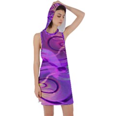 Infinity Painting Purple Racer Back Hoodie Dress by DinkovaArt