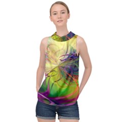  Rainbow Painting Patterns 1 High Neck Satin Top by DinkovaArt
