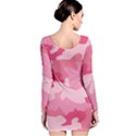 Camo Pink Long Sleeve Velvet Bodycon Dress View2