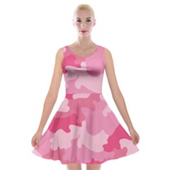 Camo Pink Velvet Skater Dress by MooMoosMumma