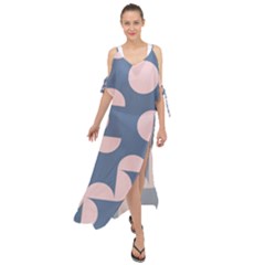 Pink And Blue Shapes Maxi Chiffon Cover Up Dress by MooMoosMumma