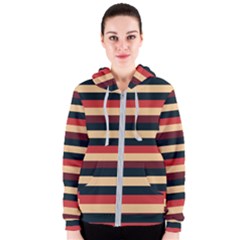 Seventies Stripes Women s Zipper Hoodie by tmsartbazaar