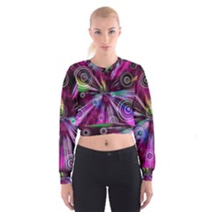 Fractal Circles Abstract Cropped Sweatshirt by HermanTelo