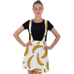 Banana Fruit Yellow Summer Velvet Suspender Skater Skirt by Mariart