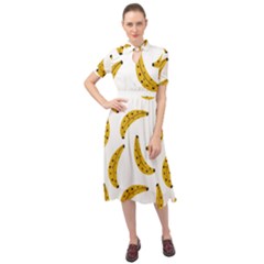 Banana Fruit Yellow Summer Keyhole Neckline Chiffon Dress by Mariart
