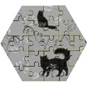 Grey Cats Design  Wooden Puzzle Hexagon View1