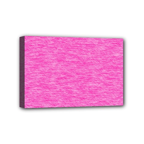 Neon Pink Color Texture Mini Canvas 6  X 4  (stretched) by SpinnyChairDesigns