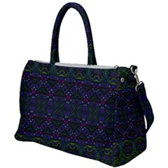 Boho Purple Green Pattern Duffel Travel Bag by SpinnyChairDesigns