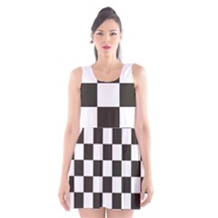 Chequered Flag Scoop Neck Skater Dress by abbeyz71