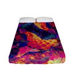 Colorful Boho Abstract Art Fitted Sheet (full/ Double Size) by SpinnyChairDesigns