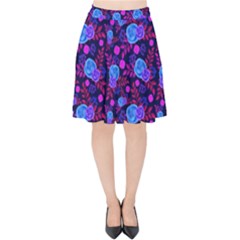 Backgroung Rose Purple Wallpaper Velvet High Waist Skirt by HermanTelo