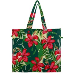 Floral Pink Flowers Canvas Travel Bag by Mariart