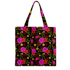 Background Rose Wallpaper Zipper Grocery Tote Bag by HermanTelo
