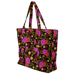 Background Rose Wallpaper Zip Up Canvas Bag by HermanTelo