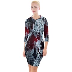 Flamelet Quarter Sleeve Hood Bodycon Dress by Sparkle