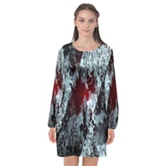 Flamelet Long Sleeve Chiffon Shift Dress  by Sparkle