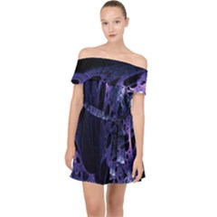 Fractal Web Off Shoulder Chiffon Dress by Sparkle