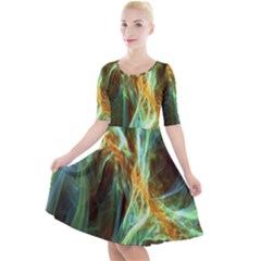Abstract Illusion Quarter Sleeve A-line Dress by Sparkle