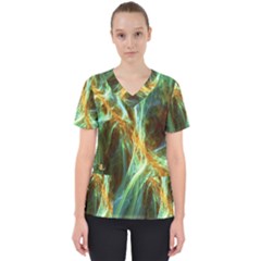 Abstract Illusion Women s V-neck Scrub Top by Sparkle