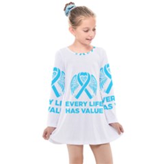 Child Abuse Prevention Support  Kids  Long Sleeve Dress by artjunkie