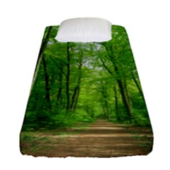 In The Forest The Fullness Of Spring, Green, Fitted Sheet (single Size) by MartinsMysteriousPhotographerShop