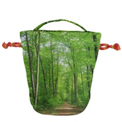 In The Forest The Fullness Of Spring, Green, Drawstring Bucket Bag by MartinsMysteriousPhotographerShop