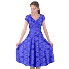 Blue-monday Cap Sleeve Wrap Front Dress by roseblue