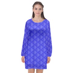 Blue-monday Long Sleeve Chiffon Shift Dress  by roseblue