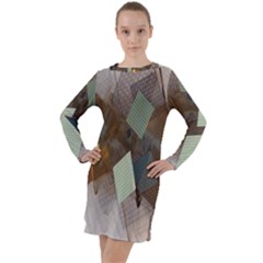 Geometry Diamond Long Sleeve Hoodie Dress by Sparkle