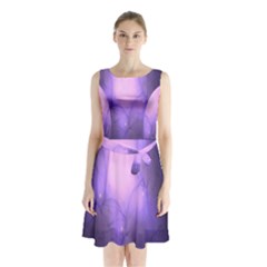 Violet Spark Sleeveless Waist Tie Chiffon Dress by Sparkle