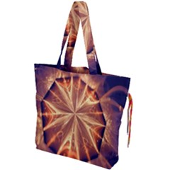 Sun Fractal Drawstring Tote Bag by Sparkle