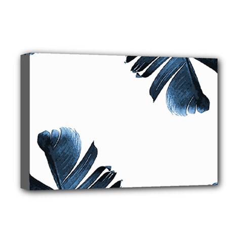 Blue Banana Leaves Deluxe Canvas 18  X 12  (stretched) by goljakoff