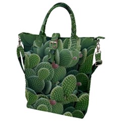 Green Cactus Buckle Top Tote Bag by Sparkle