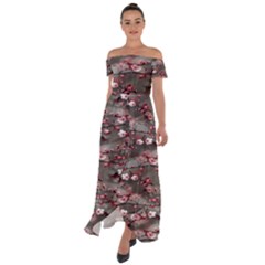 Realflowers Off Shoulder Open Front Chiffon Dress by Sparkle