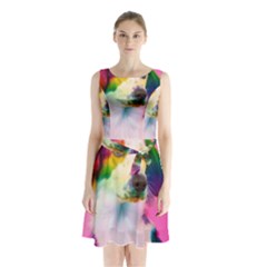 Rainbowdog Sleeveless Waist Tie Chiffon Dress by Sparkle