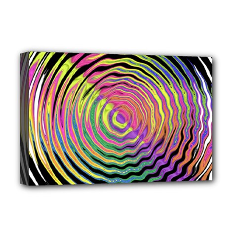 Rainbowwaves Deluxe Canvas 18  X 12  (stretched) by Sparkle