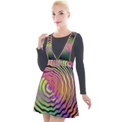 Rainbowwaves Plunge Pinafore Velour Dress by Sparkle