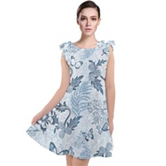 Nature Blue Pattern Tie Up Tunic Dress by Abe731