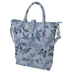 Nature Blue Pattern Buckle Top Tote Bag by Abe731