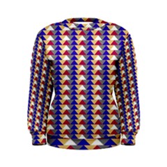 Colorful Triangles Pattern, Retro Style Theme, Geometrical Tiles, Blocks Women s Sweatshirt by Casemiro