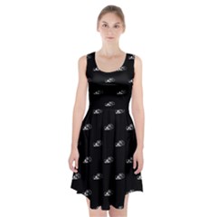 Formula One Black And White Graphic Pattern Racerback Midi Dress by dflcprintsclothing