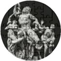 Laocoon Sculpture Over Black Wooden Puzzle Round View1